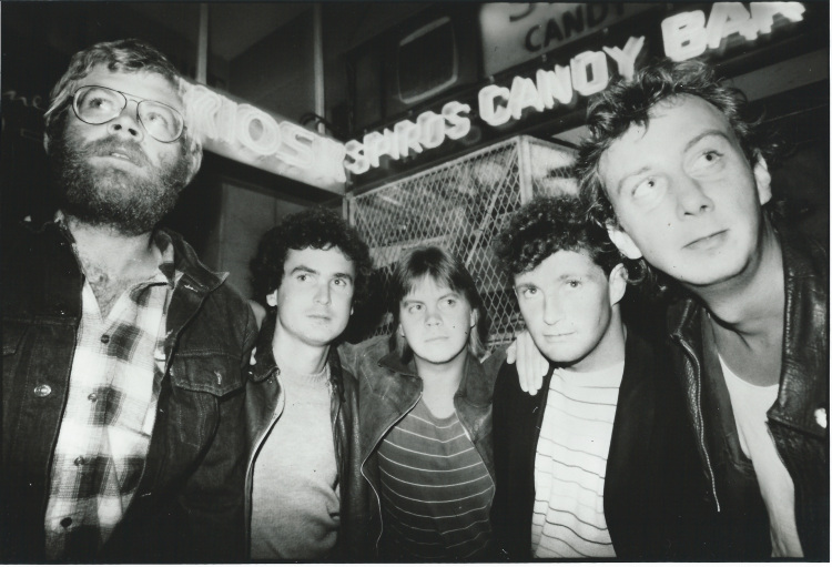 All Night Radio, 1984 (left-to-right): Rob Nagel, Steve Louw, Nico Burger, Richard “Dish” Devey, Pitchie Rommelaere